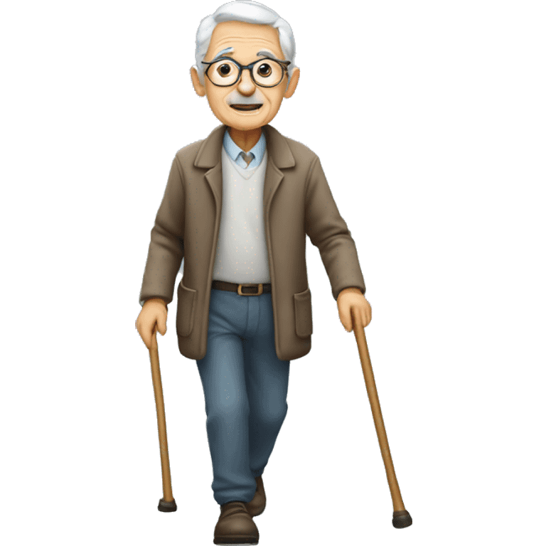 Old person walking with cane emoji