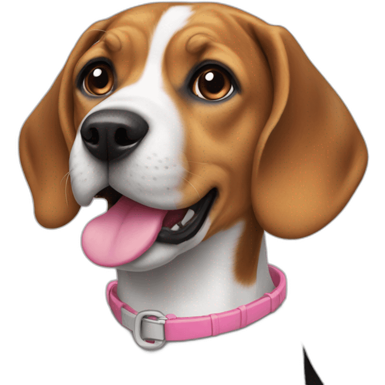 Female Beagle with pink collar emoji