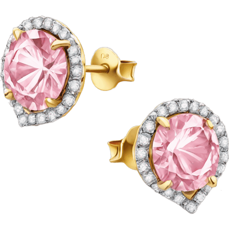 Pink diamond stud earrings  emoji