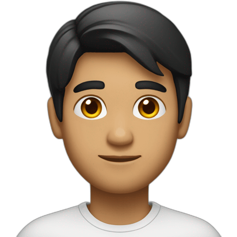 Indian white tan skin developer in plain white shirt with sleeve up and short nice black hair profile image emoji