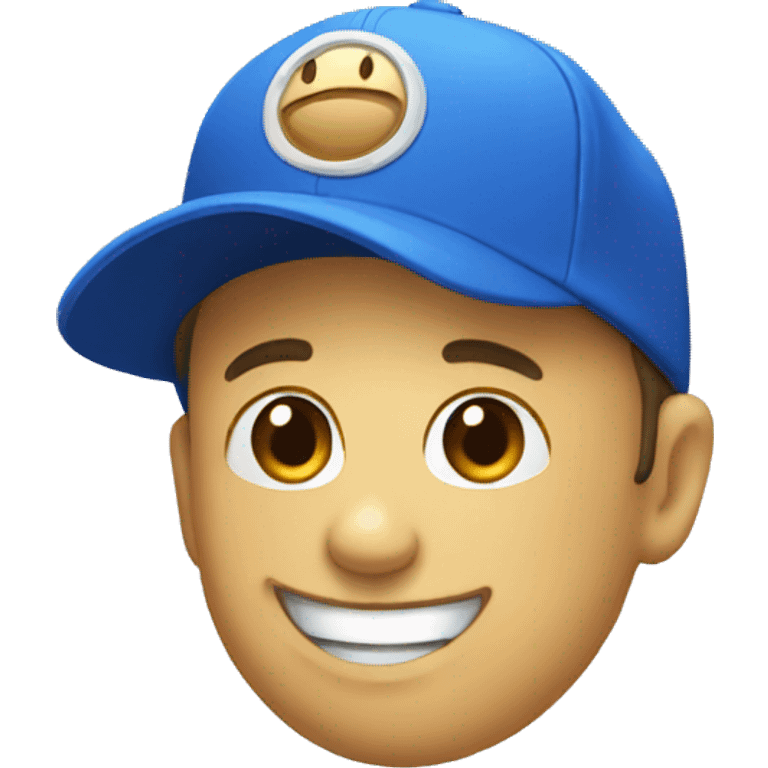 blue cap happy like hand emoji