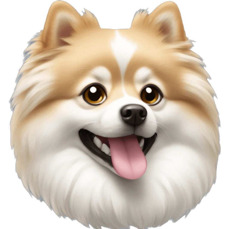 The German Spitz breed dog is small and white in color emoji