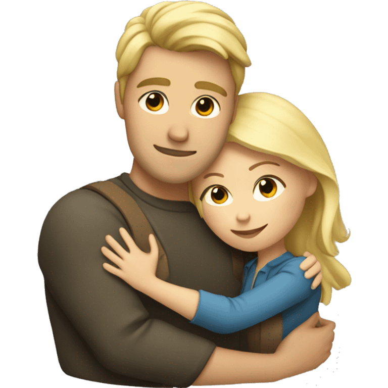 Hug man and woman blonde emoji