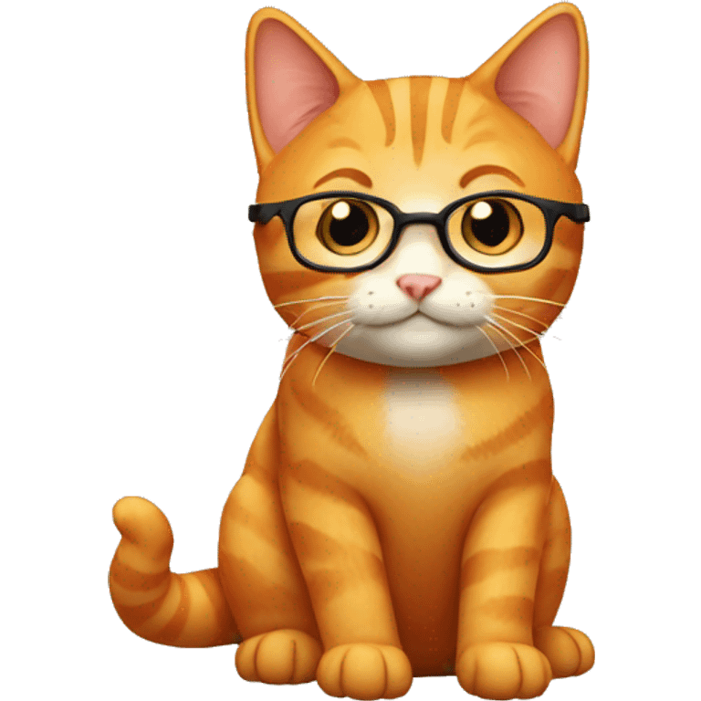 Professor orange tabby cat emoji