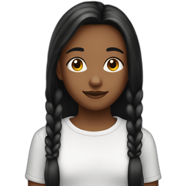 11 years old girl with long black jair emoji