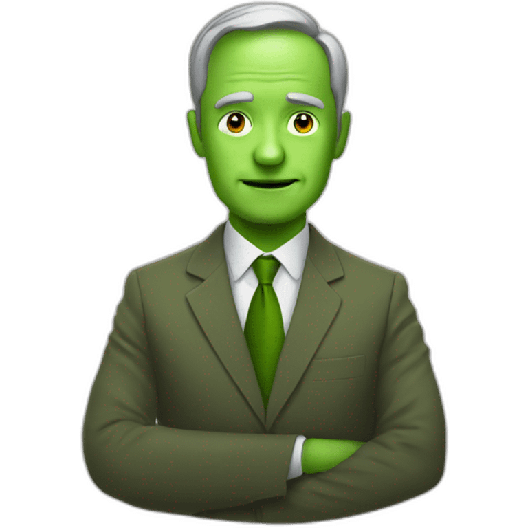 A green politician who is forced to work with the social democrats emoji