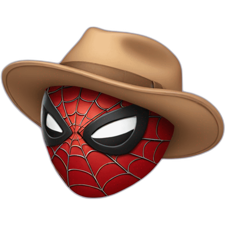 Spider-man wears a hat emoji