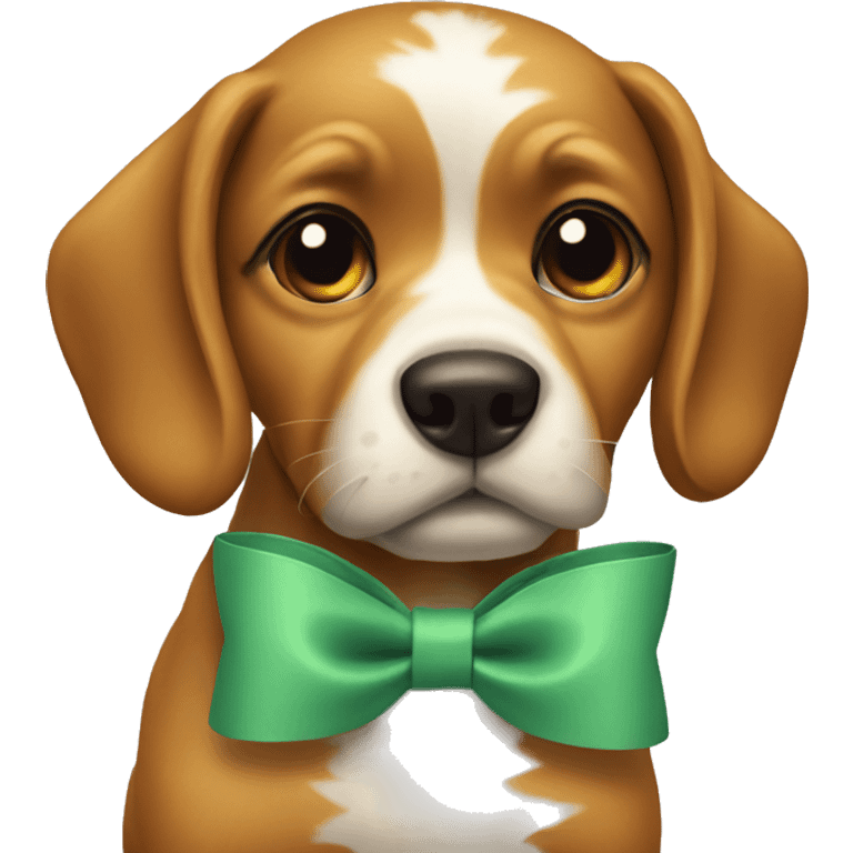 Dog with a bow on it emoji