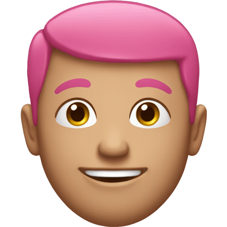 One happy pink face emoji