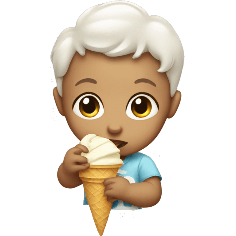 Baby eating ice cream emoji