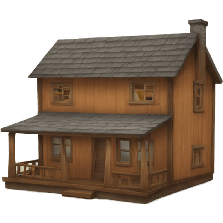 wooden house emoji