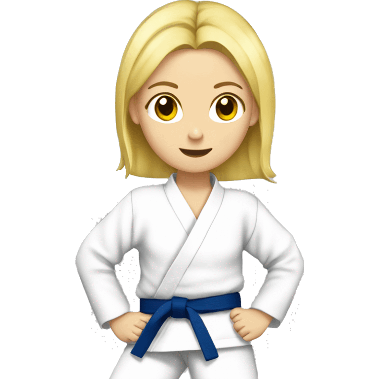 judoka-girl-blond luchando con otra judoka emoji