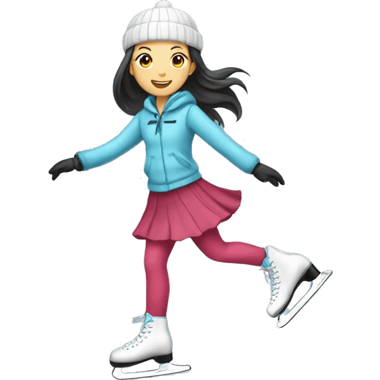 Ice skating girl asian emoji