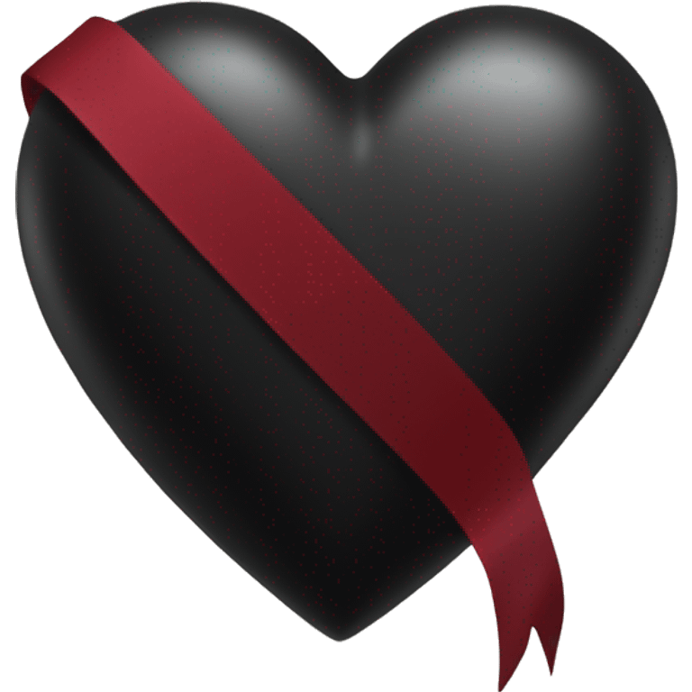 black heart with dark red ribbon  emoji