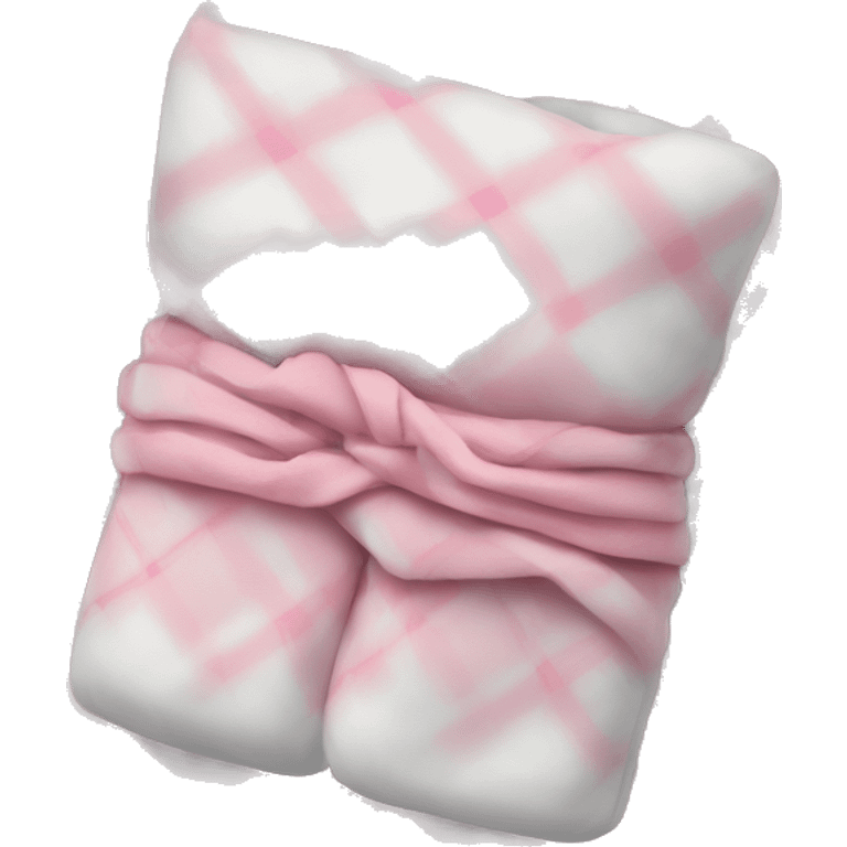 Plad white and pink blanket folded  emoji