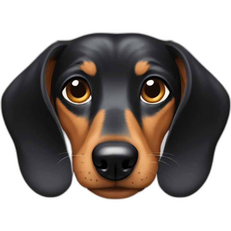 Dog head reality dachshund sideways lefts one eye emoji