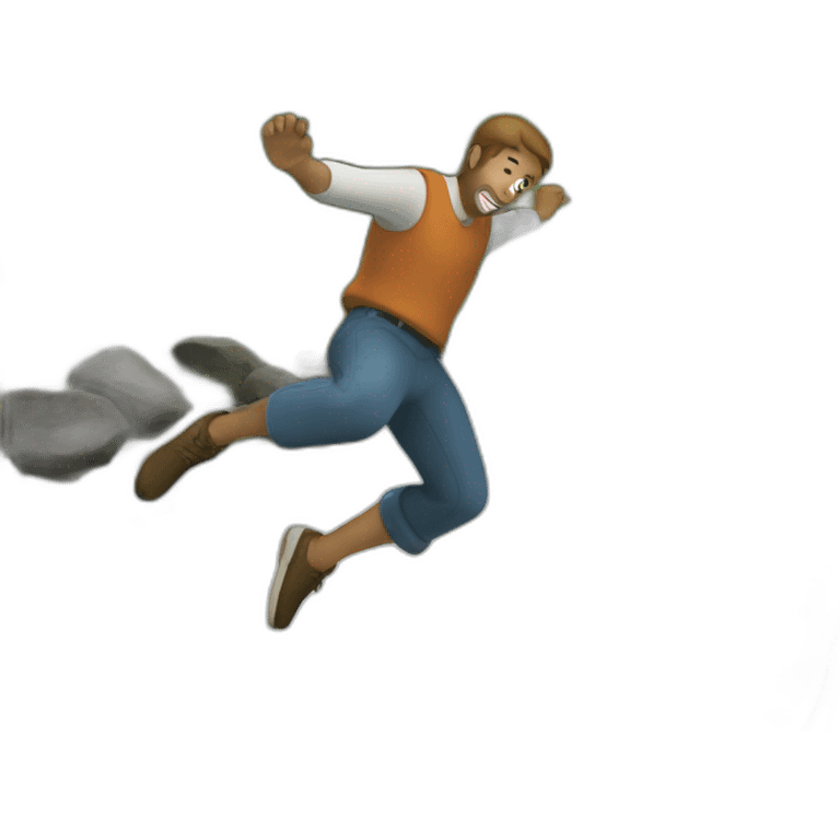 Man jumping over creek emoji