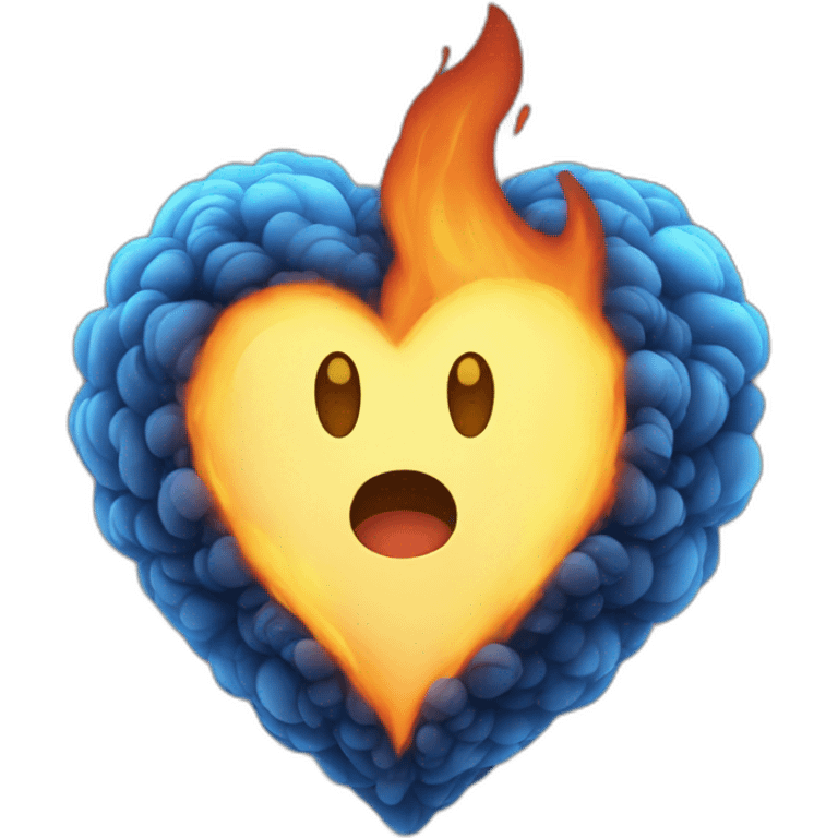 Blue fire heart emoji