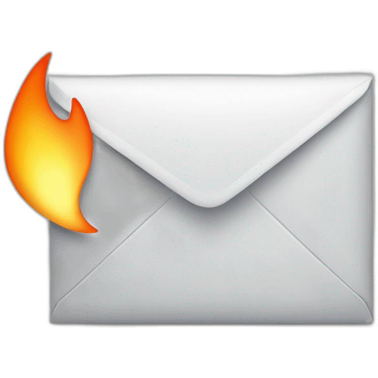 Iphone mail with the notification flaming emoji