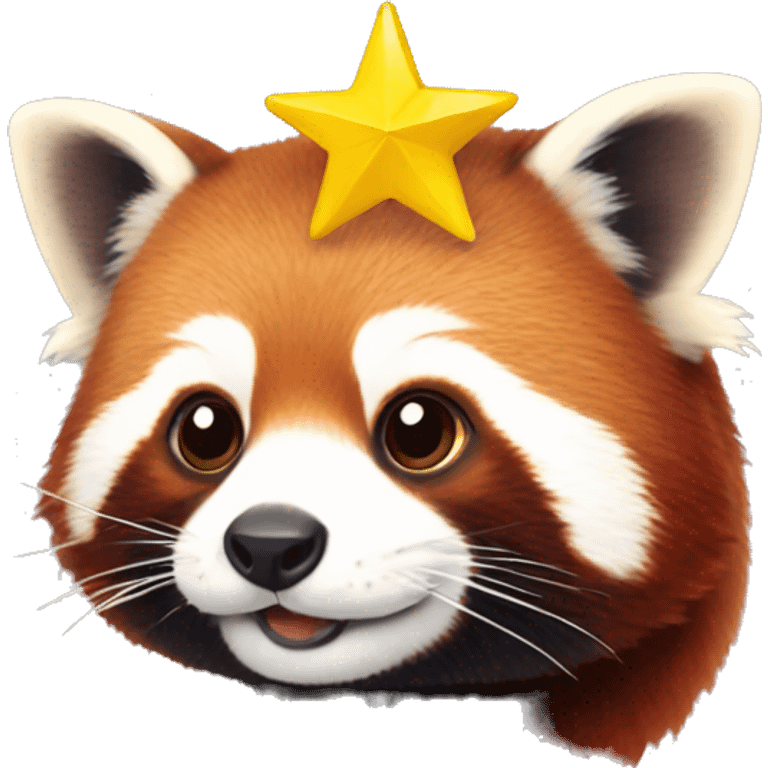 red panda with a yellow star emoji