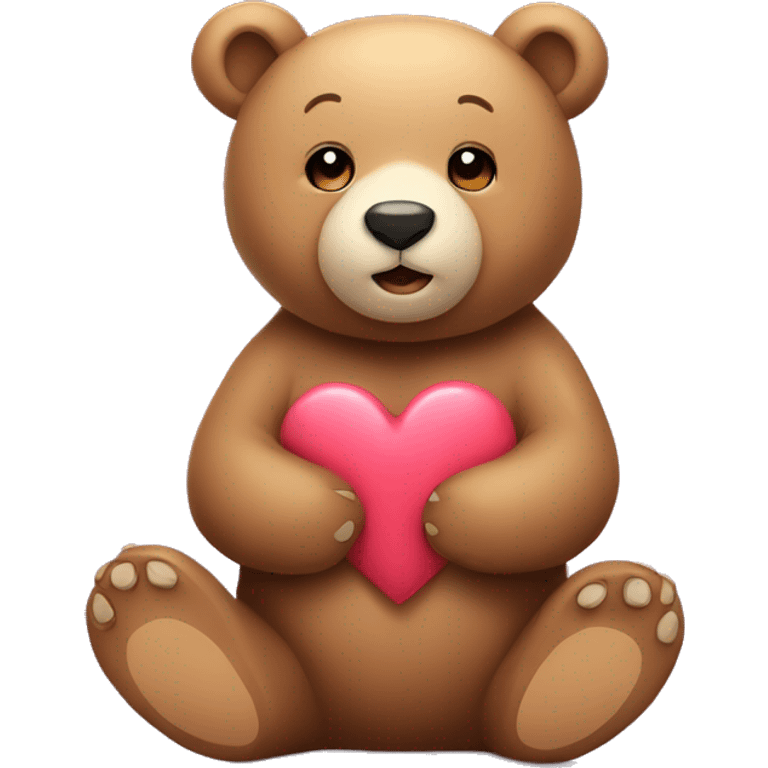 bear with cute hearts emoji