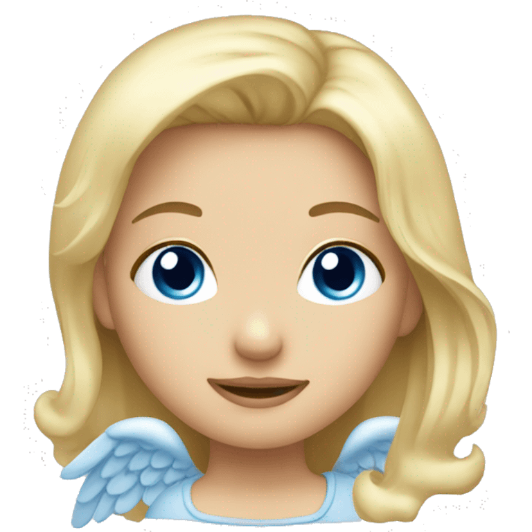 blonde hair blue eyed girl angel emoji