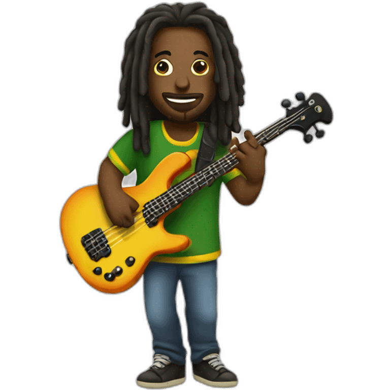 Rasta playing bass emoji