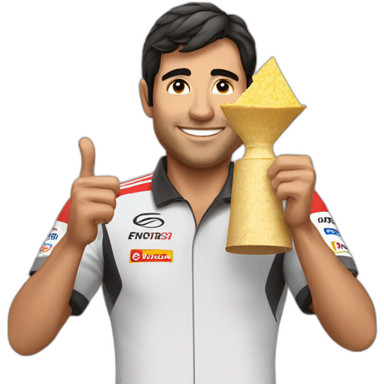 checo perez winning tortilla trophy emoji