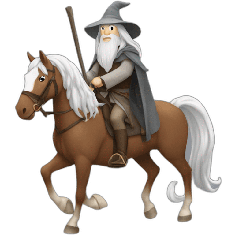 horse riding on gandalf emoji