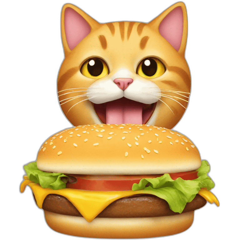 Cat eating a burger emoji