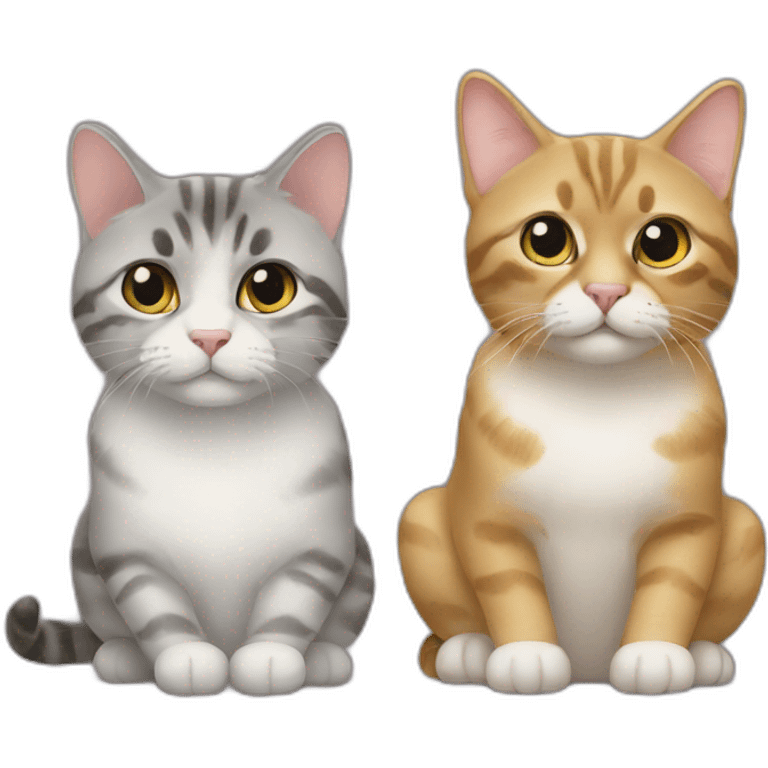 Câlin entre deux chats emoji