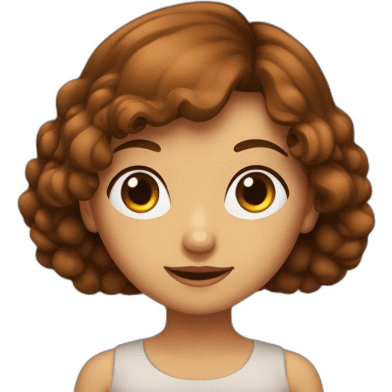 Une fille metisse avec les cheveux bruns et les yeux bruns emoji