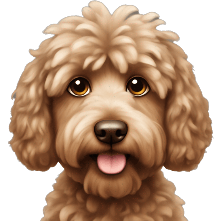 Brown fluffy cockapoo  emoji