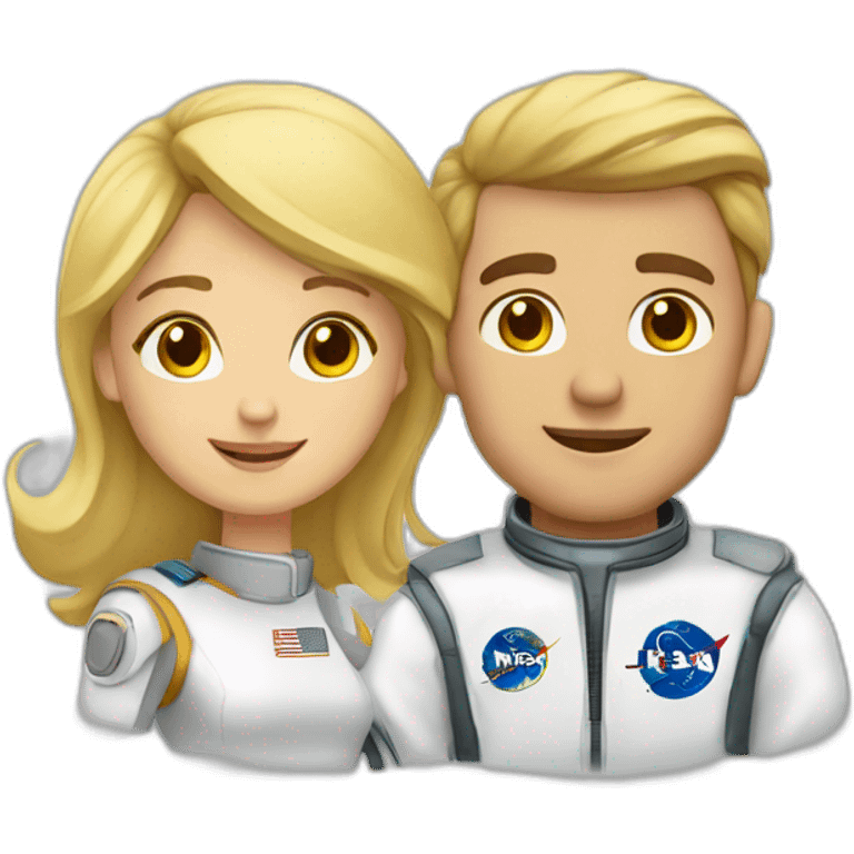 Hombre astronauta y mujer rubia emoji