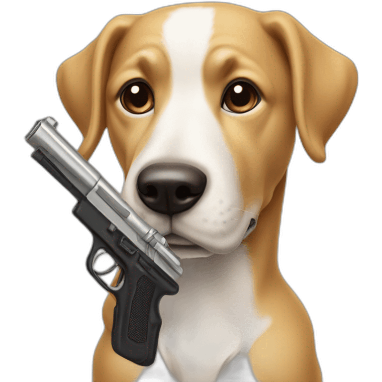 Chien avec un pistolet emoji