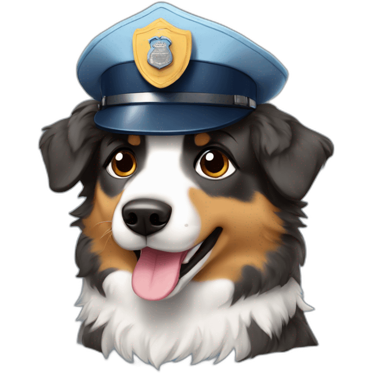 australian Shepherd in Police Uniform emoji