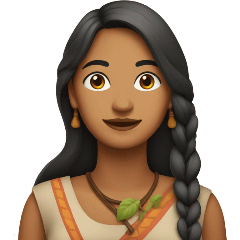 Mujer indígena conectada con la naturaleza  emoji