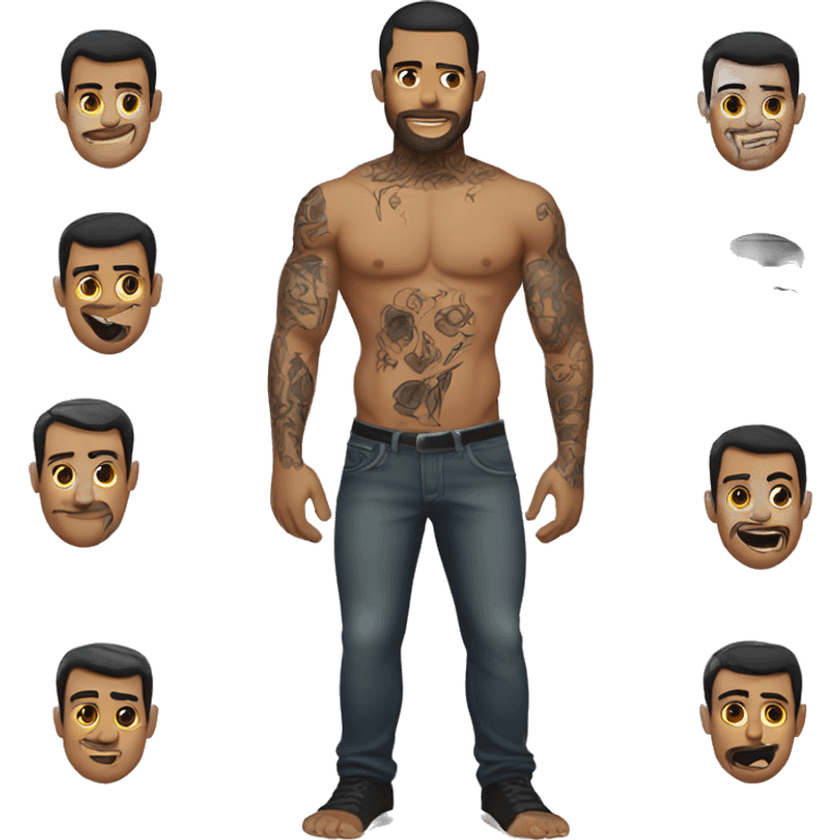 tattooed man very attractive emoji