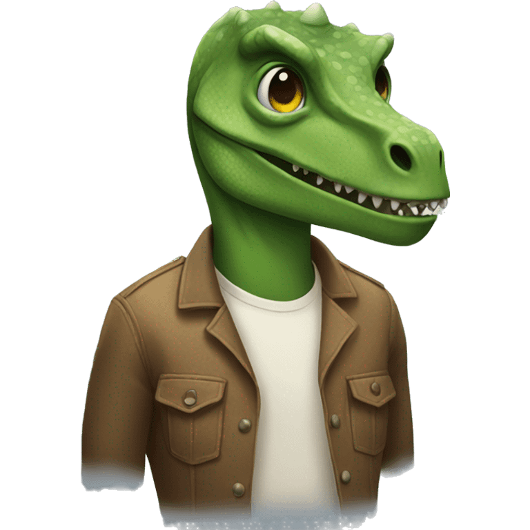 Dinosaur with a mask on  emoji