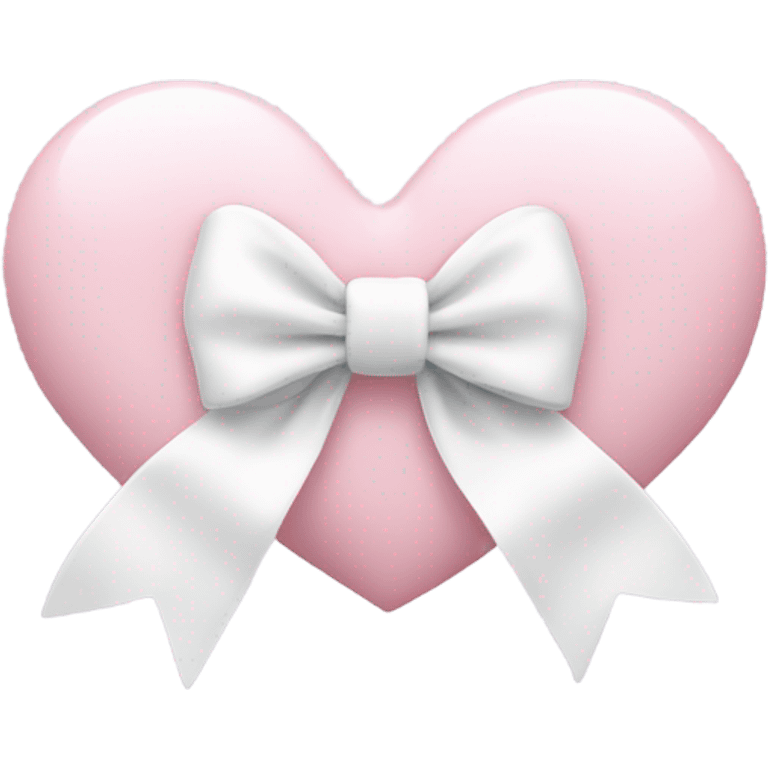 Pastel pink heart with white bow emoji