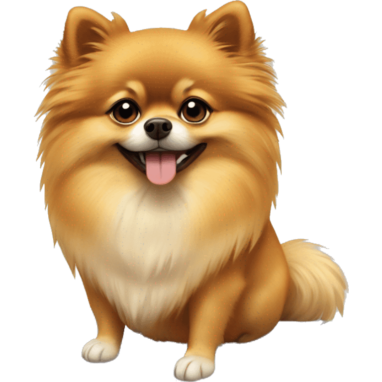 Pomeranian doing yoga emoji