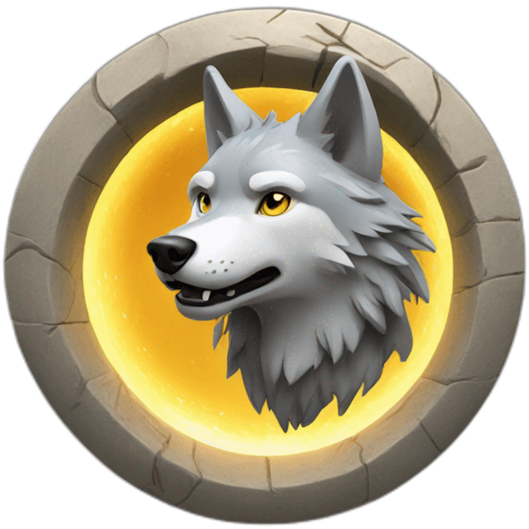 wolf entering a portal high res emoji