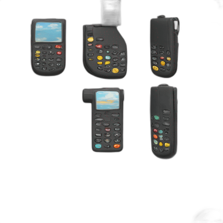 Fold out retro flip phone with a classic clamshell design emoji