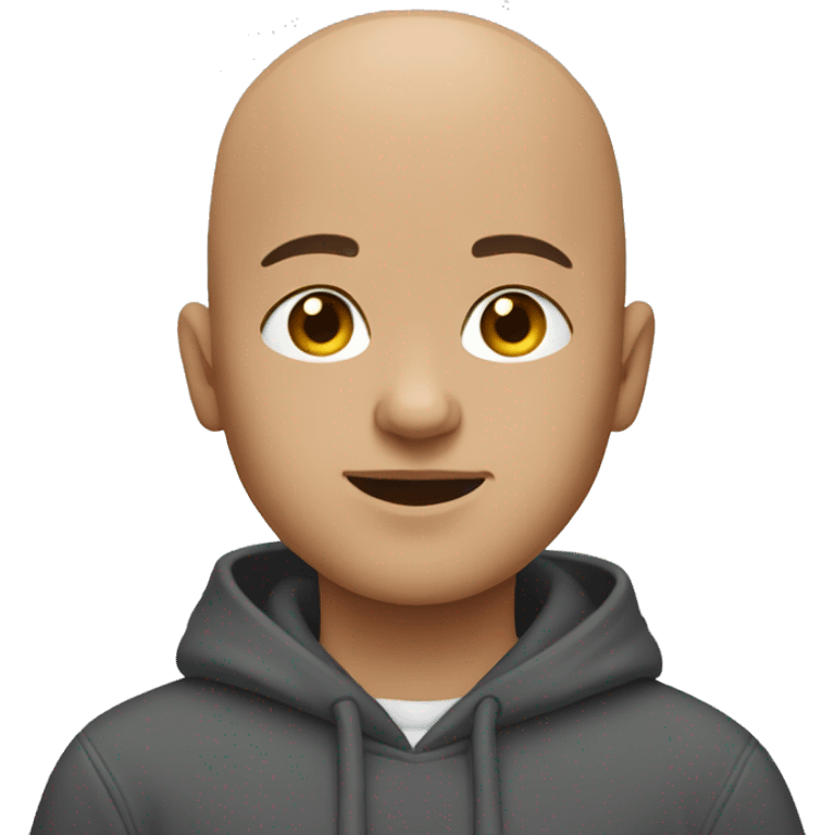 bald boy with dark grey hoodie emoji