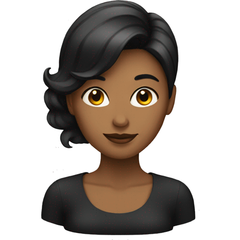 A woman with black hai emoji