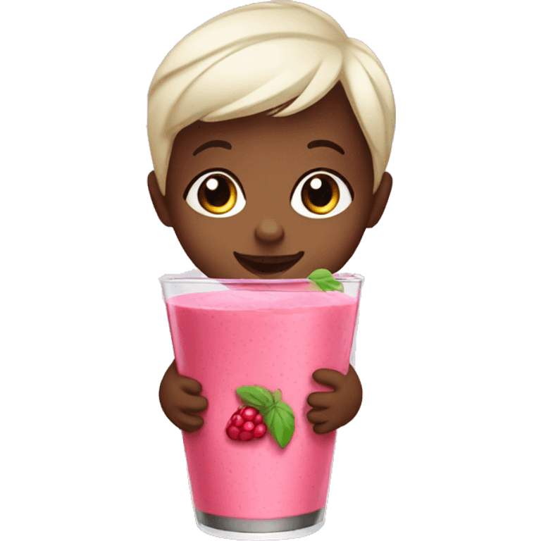 Baby drink a berries smoothie emoji