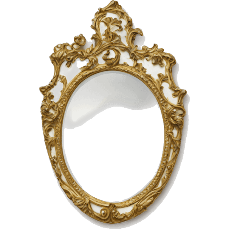 vintage rococo white hand mirror emoji