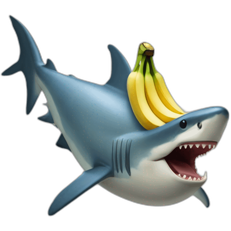 Requin mange banane emoji