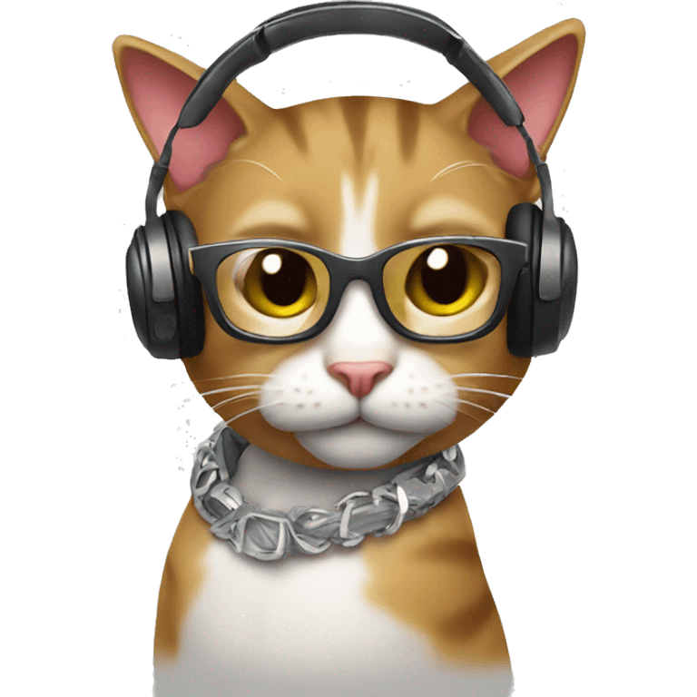 dancing cat cool DJ emoji