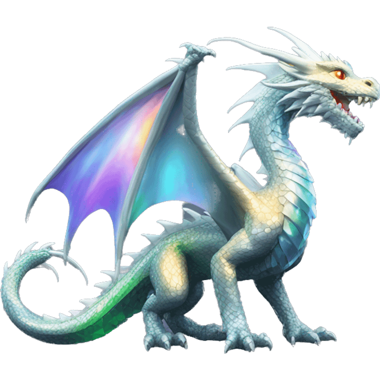 56-carat iridescent diamond crystal dragon full body emoji